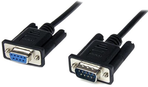 StarTech.com 1 m zwarte DB9 RS232 seriële nullmodemkabel F/M