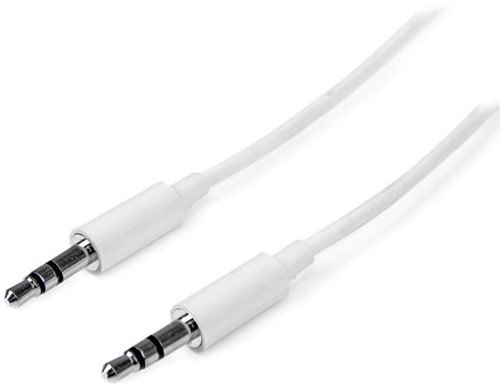 StarTech.com 3 m witte Slim 3,5 mm stereo/audiokabel M/M