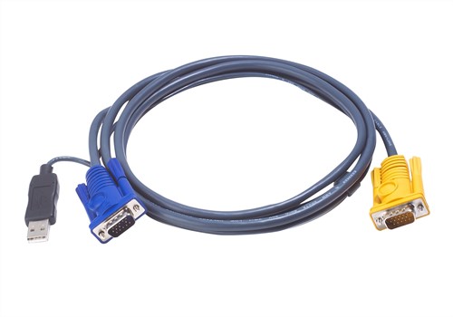 ATEN 6M USB KVM Kabel met 3 in 1 SPHD en ingebouwde PS/2 naar USB omzetter