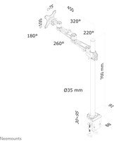 Neomounts FPMA-D935POLE70 Monitorarm 10-30"-3