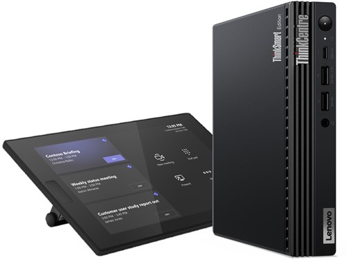 Lenovo ThinkSmart Tiny Kit Intel® Core™ i3 i3-13100T 16 GB DDR4-SDRAM 256 GB SSD Windows 11 IoT Enterprise Mini PC Zwart