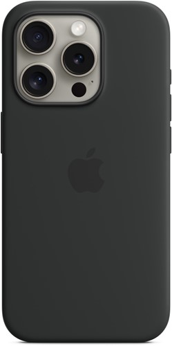 Apple MT1A3ZM/A Back cover for mobile phone - MagSafe compatibility - silicone - black - for iPhone 15 Pro