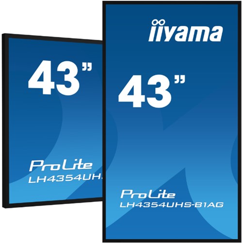 iiyama LH4375UHS-B1AG beeldkrant 108 cm (42.5") LCD Wifi 500 cd/m² 4K Ultra HD Type processor Android 8.0 18/7
