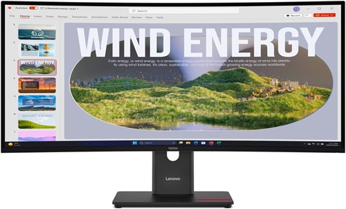 Lenovo ThinkVision T34WD-40 computer monitor 86,4 cm (34") 3440 x 1440 Pixels Wide Quad HD LED Zwart