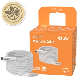 CLUB3D CLUB 3D USB-C Magnetic-Coil kabel Wit