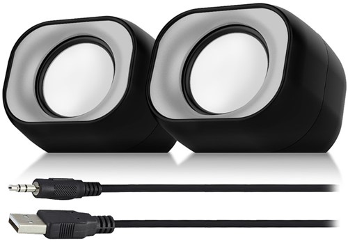 Eminent EM3513 luidspreker set 6 W Zwart 2.0 kanalen