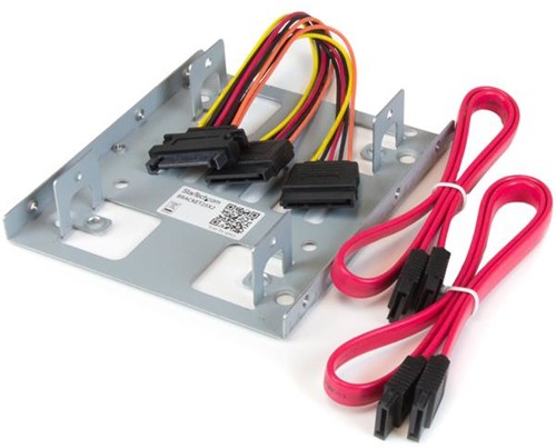 StarTech.com Dubbele 2,5 inch naar 3,5 inch HDD-steun voor SATA harde schijven 2,5 inch naar 3,5 inch steun met 2 schijven voor montagebay