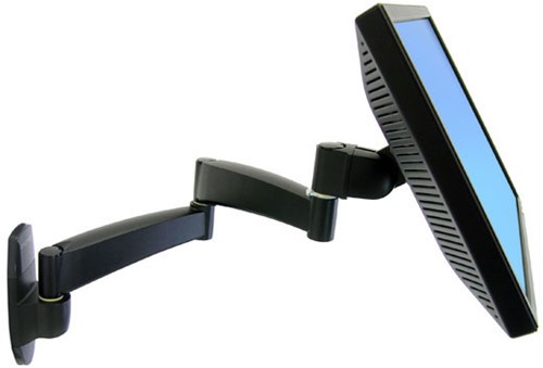 Ergotron 200 Series Wall Mount Arm, 2 Extensions 61 cm (24") Zwart Muur