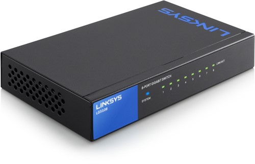 Linksys 8-poorts Gigabit - desktopswitch (LGS108)