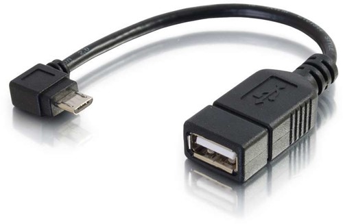 C2G 0,15 m micro-B USB mobiel apparaat naar OTG USB apparaat adapterkabel