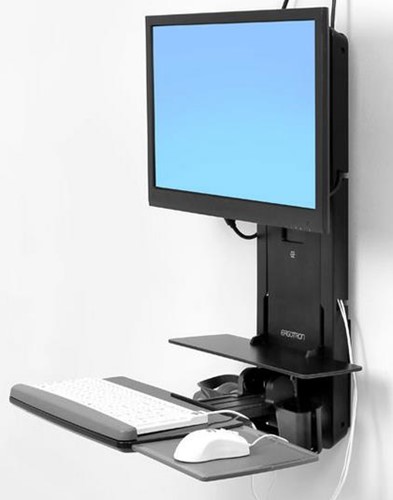 Ergotron 61-080-085 flat panel bureau steun 61 cm (24") Zwart Muur