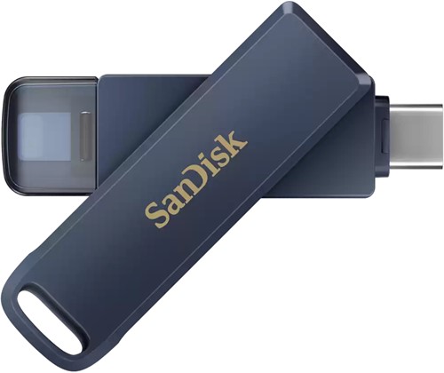 SanDisk iXpand USB flash drive 128 GB USB Type-C / Lightning 3.2 Gen 1 (3.1 Gen 1) Blauw