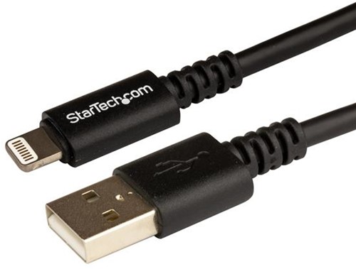 StarTech.com 3 m lange zwarte Apple 8-polige Lightning-connector naar USB-kabel voor iPhone / iPod / iPad