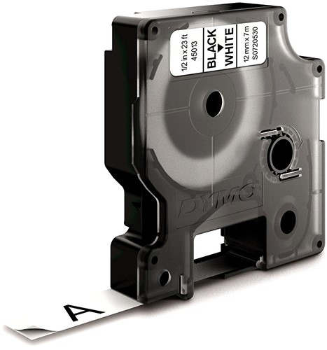 DYMO D1 -Standard Labels - Black on White - 12mm x 7m