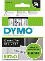 DYMO D1 -Standard Labels - Black on White - 12mm x 7m-2
