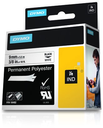 DYMO 18482 labelprinter-tape Zwart op wit-2