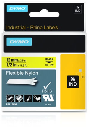 DYMO 18490 labelprinter-tape Zwart op geel