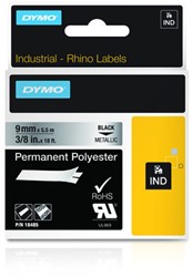 DYMO 18485 labelprinter-tape Zwart op metallic