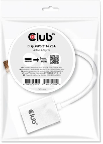 CLUB3D Displayport to VGA Active Adapter