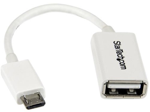 StarTech.com 12 cm witte micro-USB-naar-USB-OTG-hostadapter M/F