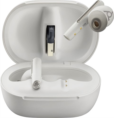 POLY Voyager Free 60+ UC M White Sand Earbuds + BT700 USB-C-adapter + oplaadcase met touchscreen-3