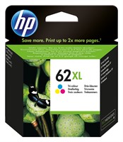 HP 62XL originele high-capacity drie-kleuren inktcartridge