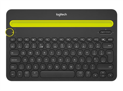 Logitech Bluetooth® Multi-Device Keyboard K480 toetsenbord QWERTY US International Zwart, Limoen
