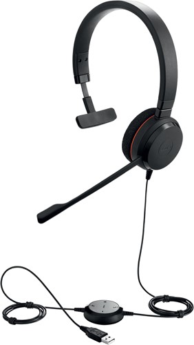 Jabra Evolve 20 MS Mono Headset Bedraad Hoofdband Kantoor/callcenter USB Type-A Zwart-2