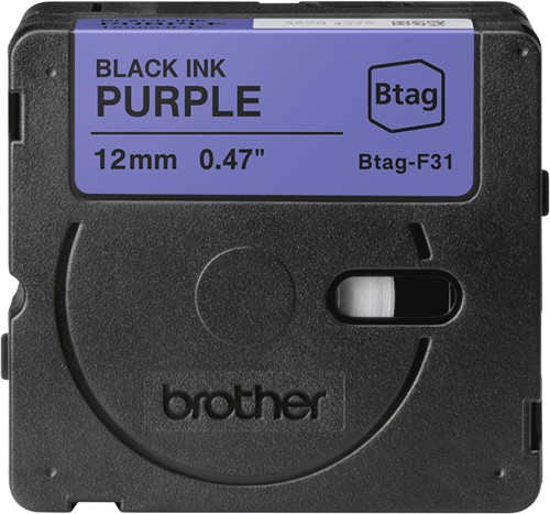 Brother BTAG-F31 labelprinter-tape Zwart op paars