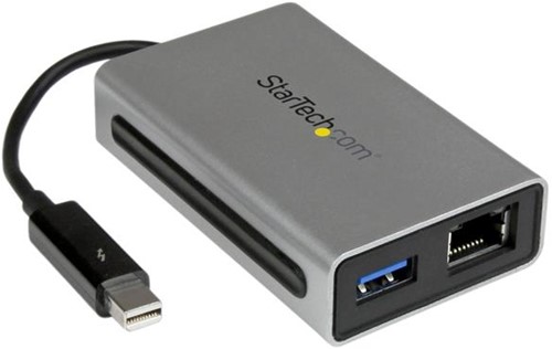 StarTech.com Thunderbolt naar gigabit Ethernet plus USB 3.0 Thunderbolt-adapter