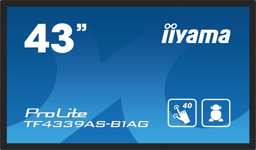 iiyama TF4339AS-B1AG beeldkrant Digitale signage flatscreen 108 cm (42.5") LED 500 cd/m² 2.4K Ultra HD Zwart Touchscreen Type processor Android 24/7