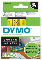 DYMO D1 -Standard Labels - Black on Yellow - 6mm x 7m-2