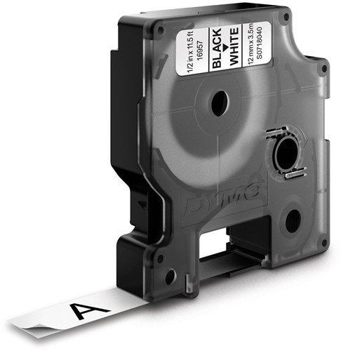 DYMO D1 -Durable Labels - Black on White - 12mm x 5.5m