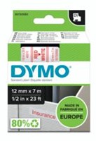 DYMO D1 -Standard Labels - Red on White - 12mm x 7m-2