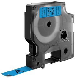 DYMO D1 -Standard Labels - Black on Blue - 12mm x 7m