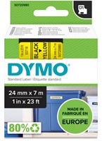 DYMO D1 -Standard Labels - Black on Yellow - 24mm x 7m-2