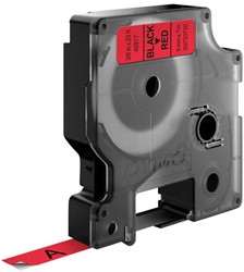 DYMO D1 -Standard Labels - Black on Red - 9mm x 7m