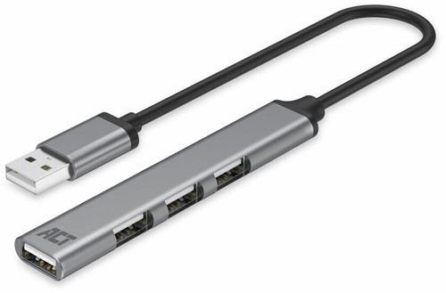 ACT AC6225 interface hub USB 2.0 480 Mbit/s Grijs