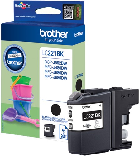 Brother LC-221BK inktcartridge 1 stuk(s) Origineel Zwart