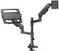 ACT Monitorarm met laptophouder office premium, gasveer, paalbevestiging, 1 monitor