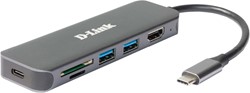 D-Link 6-in-1 USB-C Hub met HDMI/kaartlezer/stroomvoorziening DUB-2327