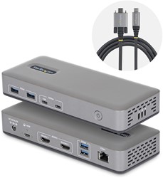 StarTech.com 196UE-USBC-DOCK laptop dock & poortreplicator Bedraad USB 3.2 Gen 2 (3.1 Gen 2) Type-C Grijs