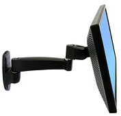 Ergotron 200 Series Wall Mount Arm, 1 Extension 61 cm (24") Zwart Muur