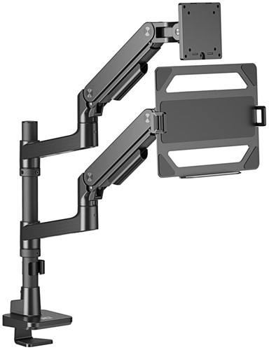 ACT Monitorarm met laptophouder office premium, gasveer, paalbevestiging, 1 monitor-3