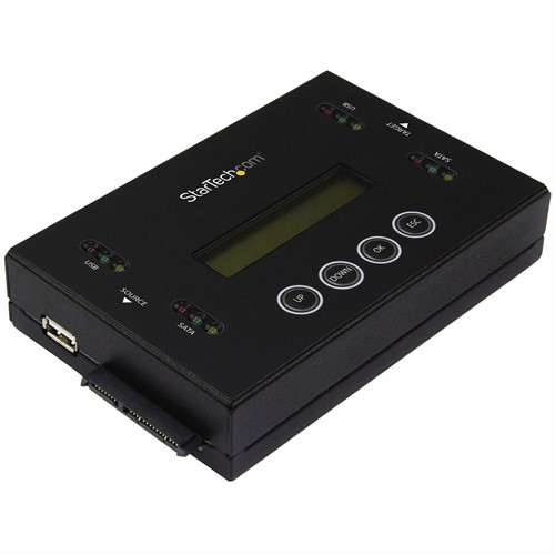 StarTech.com 1:1 Standalone Hard Drive Cloner & Wisser, USB Thumb Drive en SATA HDD/SSD Disk Kloner & Disk Eraser, LCD display, TAA Compliant, OS Onafhankelijk
