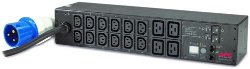 APC Rack PDU, Metered, 0U/2U, 32A, 230V, (12x) C13 & (4x) C19, IEC 309 32A stekker