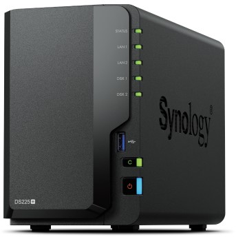 Synology DS225+ 2 Bay NAS Desktop Intel® Celeron® J4125 2 GB DDR4 Synology DSM Zwart