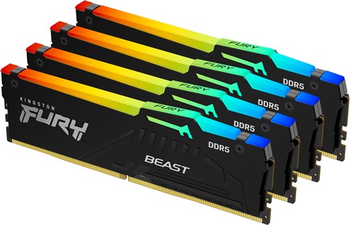 Kingston Technology FURY Beast RGB geheugenmodule 128 GB 4 x 32 GB DDR5 5600 MHz