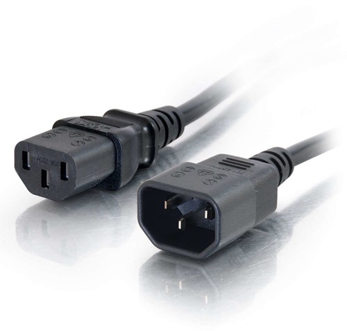 C2G 2m 18 AWG voeding-verlengkabel (IEC320C13 naar IEC320C14)
