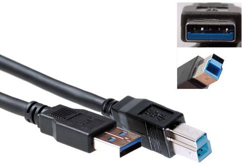 ACT SB0003 USB-kabel 3 m USB 3.2 Gen 1 (3.1 Gen 1) USB A USB B Zwart